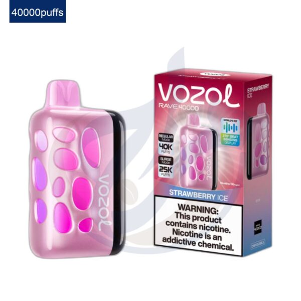 اشتري VOZOL Rave 40k Strawberry Ice Disposble اونلاين – افضل اسعار وافضل شحن