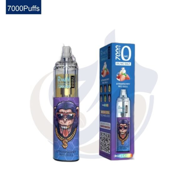 اشتري RandM Dazzle Tornado 7K Strawberry Red Bull disposable اونلاين – افضل اسعار وافضل شحن