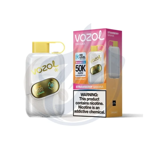 شراء Vozol Star Click 50K Super Cool Strawberry Banana Disposable أونلاين بضمان الأصالة من متجر المزاج El Mazaj Egypt