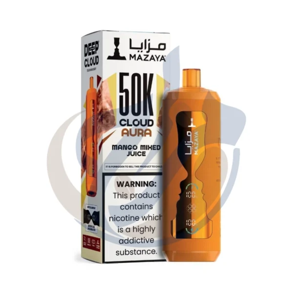 Mazaya Cloud Aura 50K Mango Mixed Juice Disposable أصلي من متجر المزاج أصل الفيب في مصر