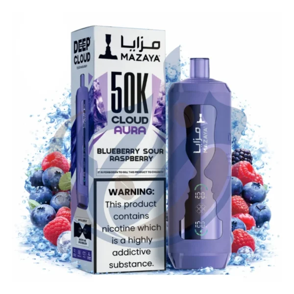 احصل على Mazaya Cloud Aura 50K Blueberry Raspberry Disposable بأفضل سعر في مصر من متجر المزاج