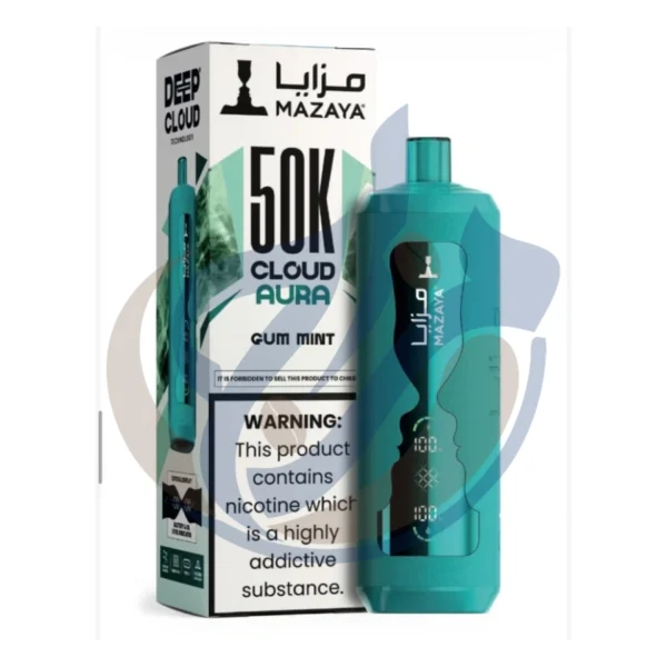 Mazaya Cloud Aura 50K Blueberry Mint Disposable تشكيلة الفيب الفاخرة من متجر المزاج El Mazaj