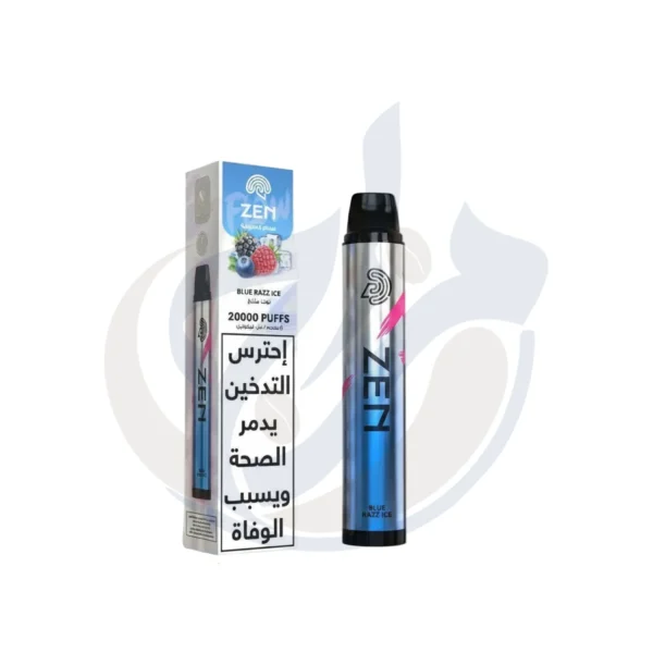 Official verified ZEN Pure 20k Blue Razz Ice Disposable at El Mazaj Vape Shop Egypt