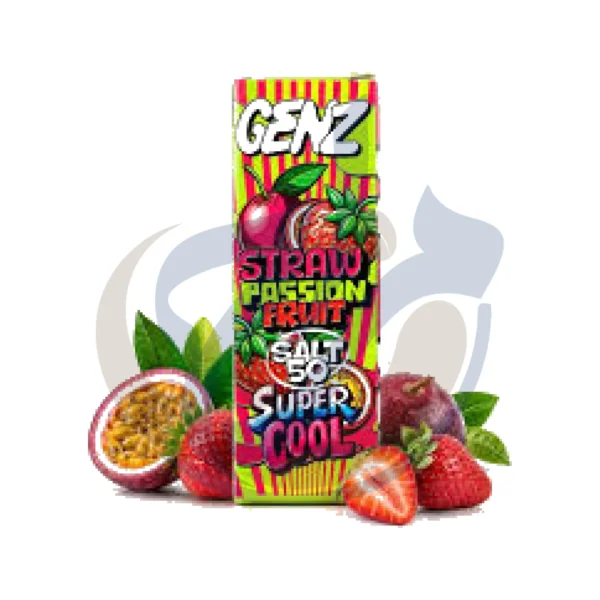 GENZ Super Cool SaltNic Straw Passion Fruit تشكيلة الفيب الفاخرة من متجر المزاج El Mazaj