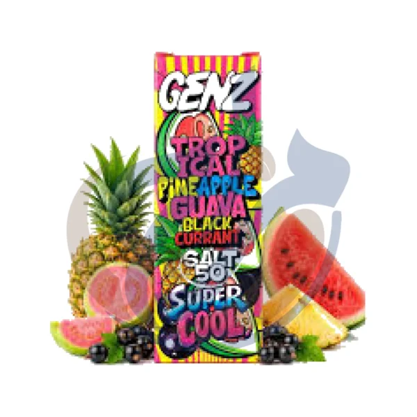 GENZ Super Cool SaltNic Tropical Pineapple Guava Black Currant تشكيلة الفيب الفاخرة من متجر المزاج El Mazaj