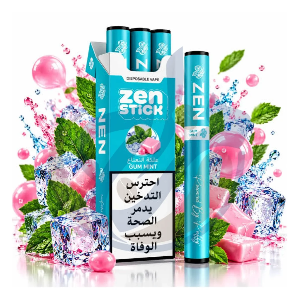 Verified genuine ZEN Stick (3pcs) Gum Mint Disposable presented by El-Mazaj Egypt