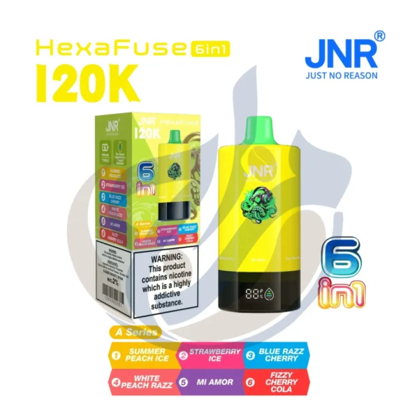 Authentic JNR HexaFuse 120K (6IN1) A Series Disposable product photo from El Mazaj Smoke & Vape Egypt