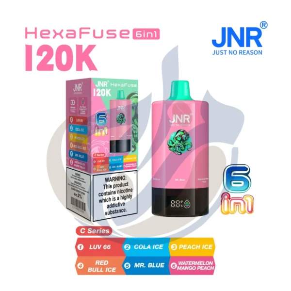 Authentic JNR HexaFuse 120K (6IN1) C Series Disposable product photo from El Mazaj Smoke & Vape Egypt