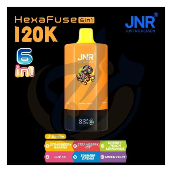 شراء JNR HexaFuse 120K (6IN1) J Series Disposable أونلاين بضمان الأصالة من متجر المزاج El Mazaj Egypt